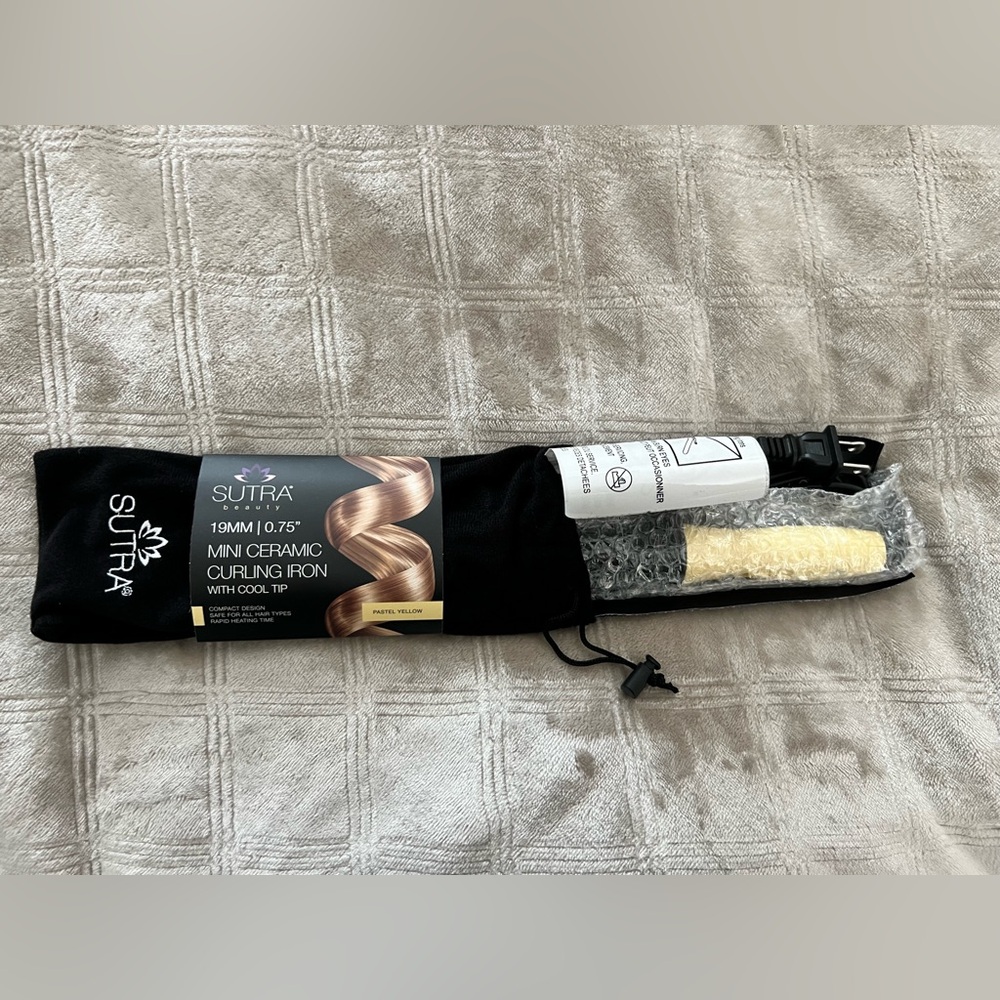 NEW Sutra Mini Tourmaline Ceramic Curling Iron- Pastel Yellow